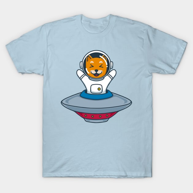 Astrnout Cat ride an UFO T-Shirt by Tlatous